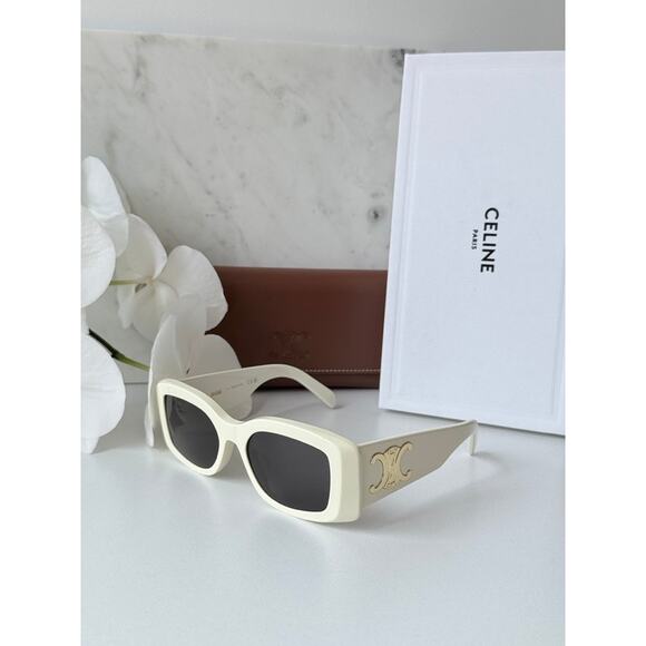 NEW Celine CL40282U Triomphe XL White Gold Sunglasses main image 9